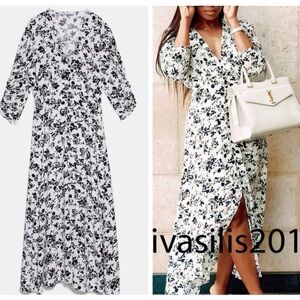 ZARA dress floral print with buttons